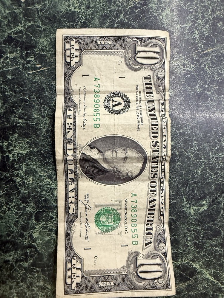 1985 Series 10 Dollar Bill
