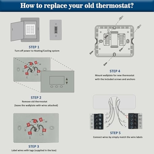Non-Programmable Thermostat for Home Single-Stage Systems, 1 Heat/1 Cool, Blue