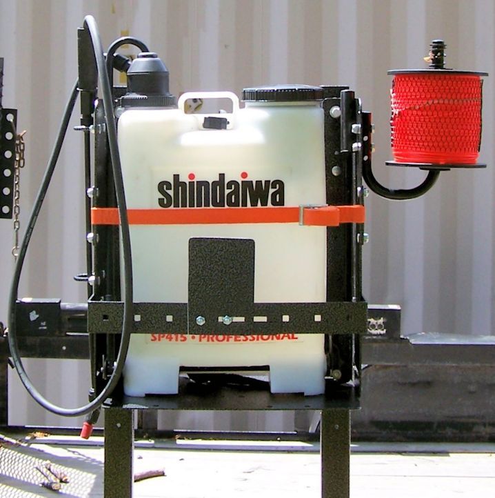 Adjustable Back Pack Sprayer Blower Rack for Open Landscape Trailer - RA-39/BMHD