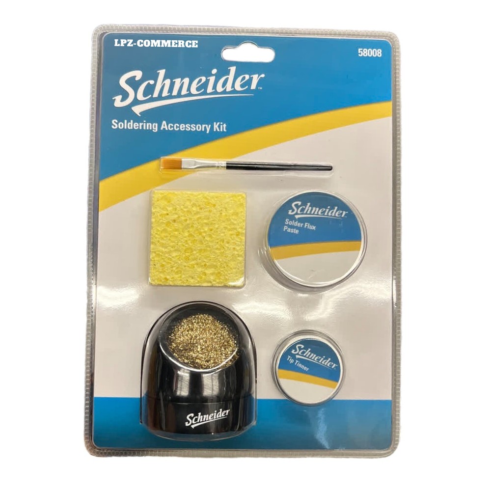 Schneider Soldering Accessory Kit: Paste/Tinner/Brush/Cleaner/Sponge/ #58008