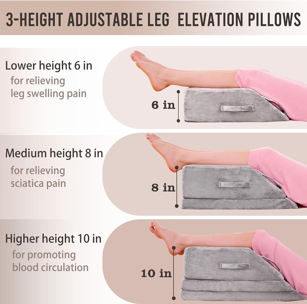 Postoperative bed wedge pillow, high memory foam leg support pillow