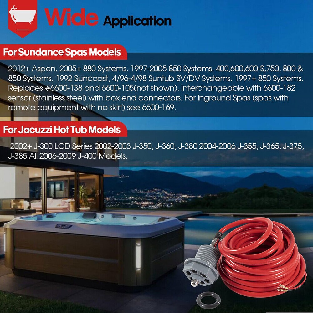Replacement for Jacuzzi Sundance Spa 6600-167 Temperature Sensor 6540-228 O-Ring