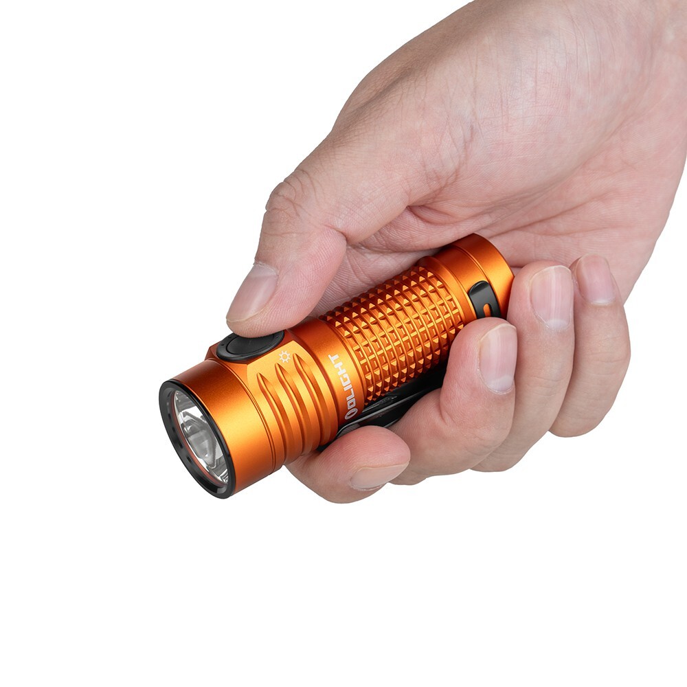 Olight Baton Turbo Orange Compact EDC Flashlight, 510m Long Range Beam, 1000 Lu