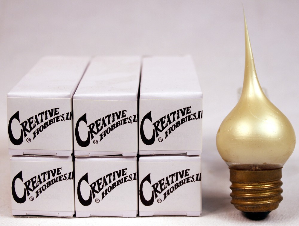 6 Pack -Large E26 Medium Base Champagne Silicone Dipped Light Bulbs, 7.5 Watt