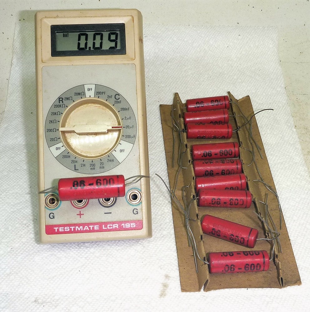 10 NOS SANGAMO TYPE 30  .06 MFD @ 600 VDC CAPACITORS