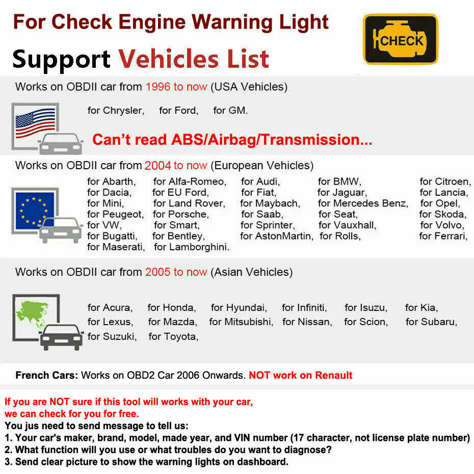 ANCEL AS200 Car Fault Code Reader OBD2 Scanner Check Engine Diagnostic Tool DTC