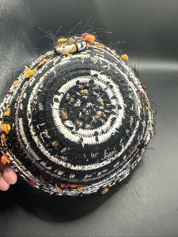 Handcrafted Rag Roll Bowl Halloween 8”