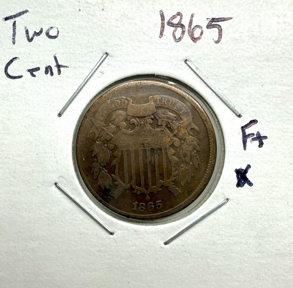 1865 Two Cent Coin – Nice Circulated Condition