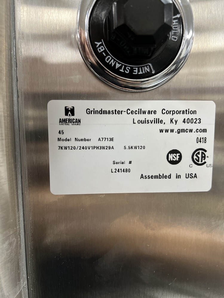 GRINDMASTER - 7713E - 14 GAL PER HOUR SINGLE AUTOMATIC COFFEE URN