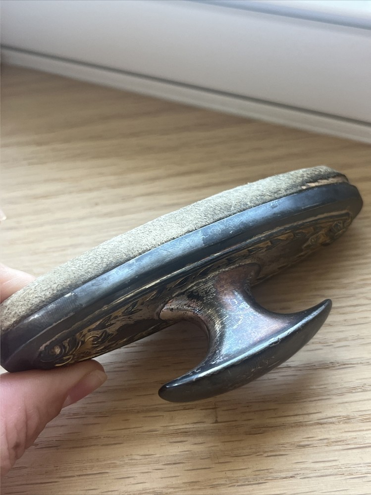 Vintage Silverplate Nail Buffer Victorian Style Vanity Accessory