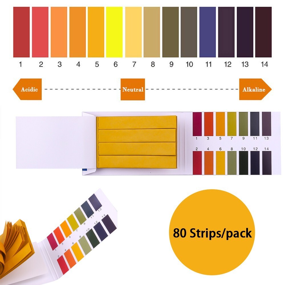 Accurate pH Indicator Test Strips 80 Pack Litmus Tester for Lab Analysis