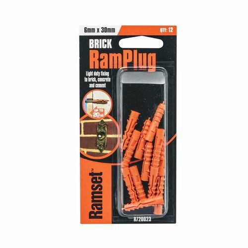 Ramset 6 x 29mm Nylon RamPlug Anchor - 12 Pack