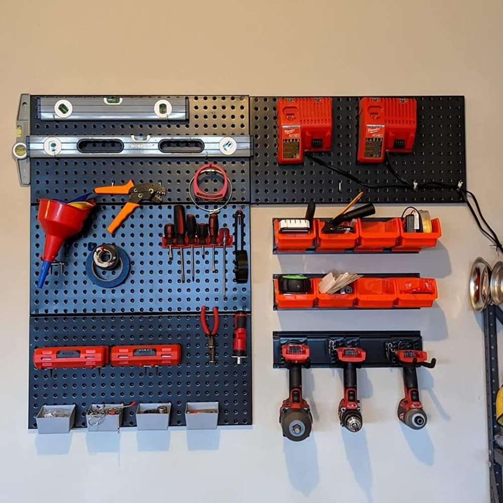 Wallmaster Pegboard Organizer Garage Storage 48pcs Pegboard Hooks Set, Pegbo...