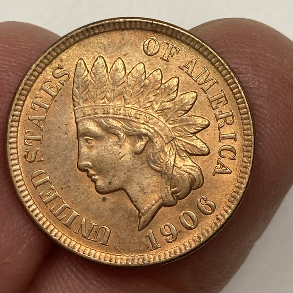 1906 Indian Cent .01. Attractive Red UNC.