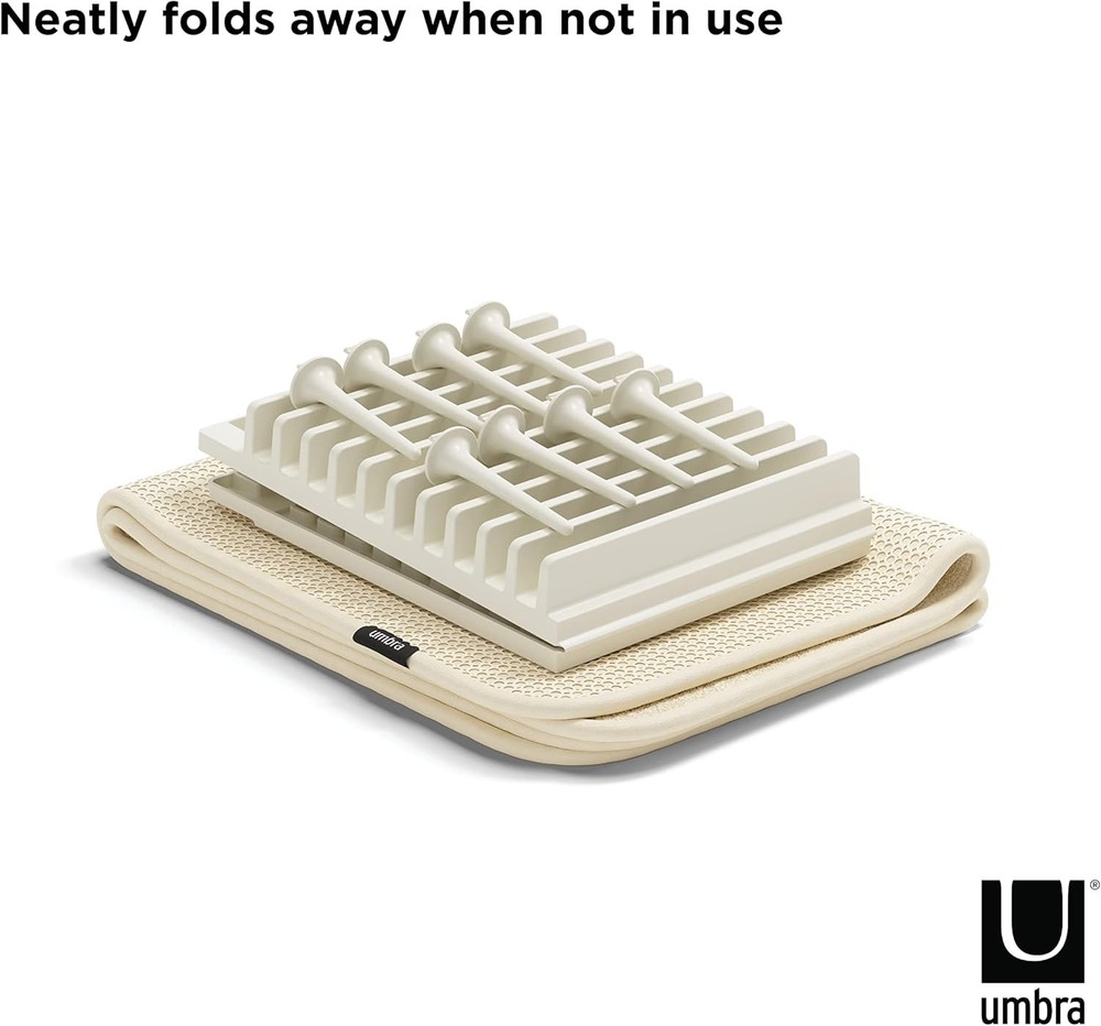 Umbra Udry Rack and Microfiber Dish Drying Mat-Space-Saving Lightweight Design