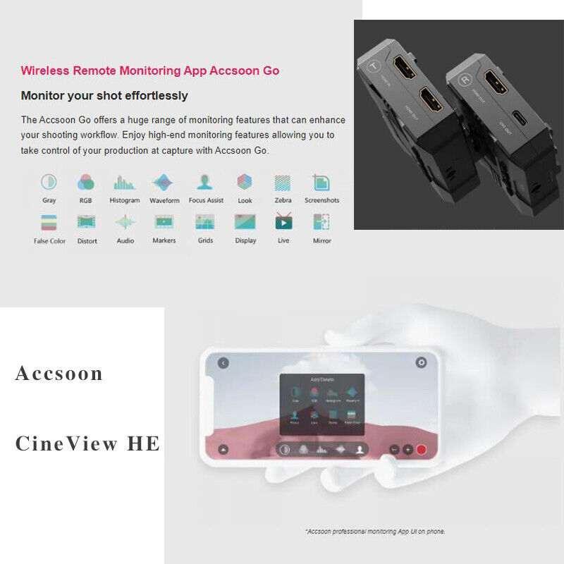 Accsoon CineView HE Wireless Video Transmission System Transmitter&Receiver Kit