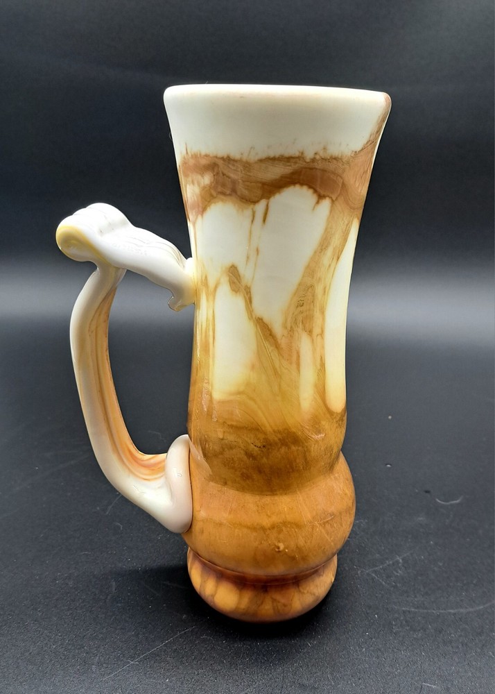 Vintage Caramel Slag Art Glass Pitcher