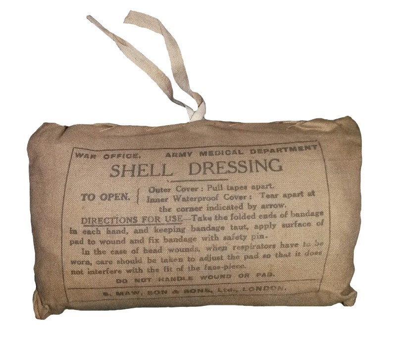 BRITISH WWII ISSUE LARGE SHELL DRESSING B49