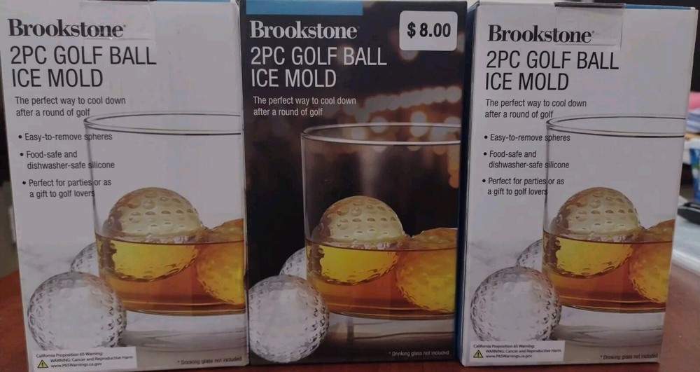 Brookstone 2pc Golf Ball Ice Mold Bundle (3 Boxes)