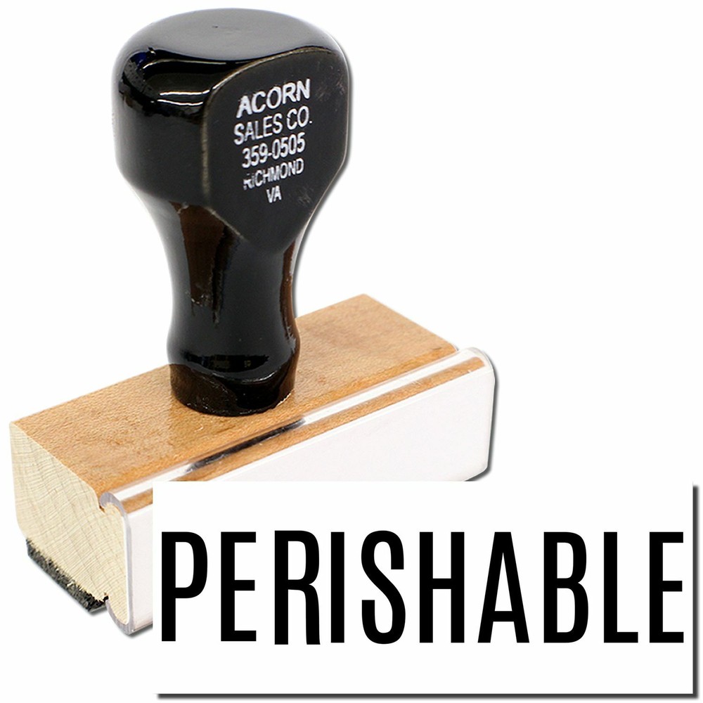 Perishable Rubber Stamp Size 1/2" Tall x 1-1/2" Wide