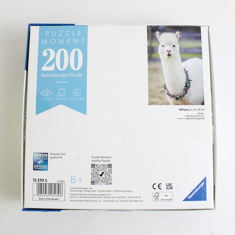 Ravensburger Alpaca 200 Pc. Jigsaw Puzzle, 2021 Complete