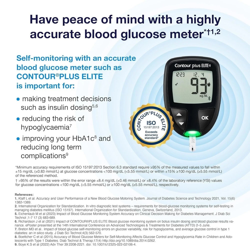 Contour Plus Elite (with Bluetooth) | Glucometer with 25 Free Test Strips