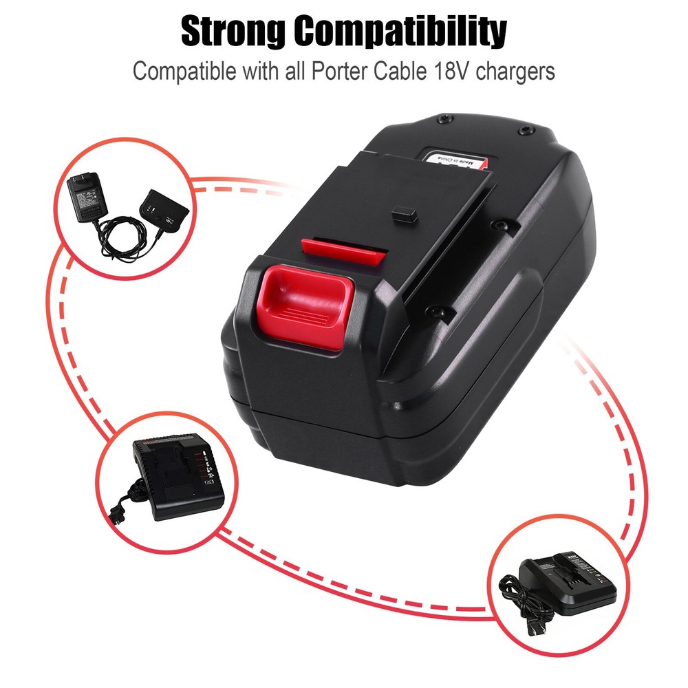 2Pack 18V 4.5Ah Replace Battery for Porter Cable PC18B 18-Volt Cordless Tools