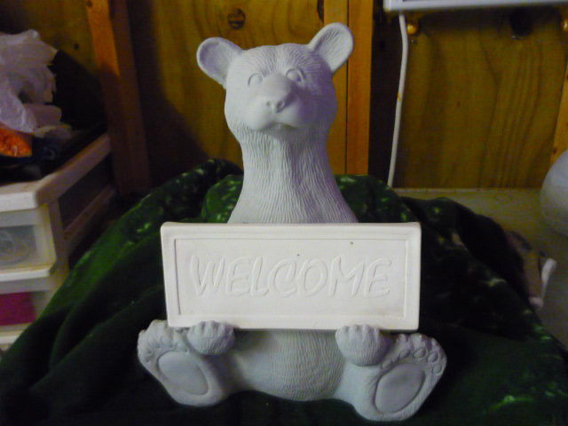 Ceramic Welcome Sitting Bear Ready to Paint