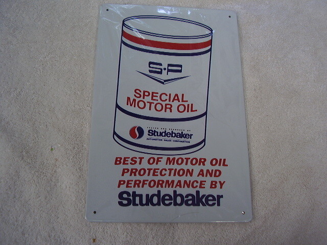 STUDEBAKER  SPECIAL MOTOR OIL S-P    METAL SIGN