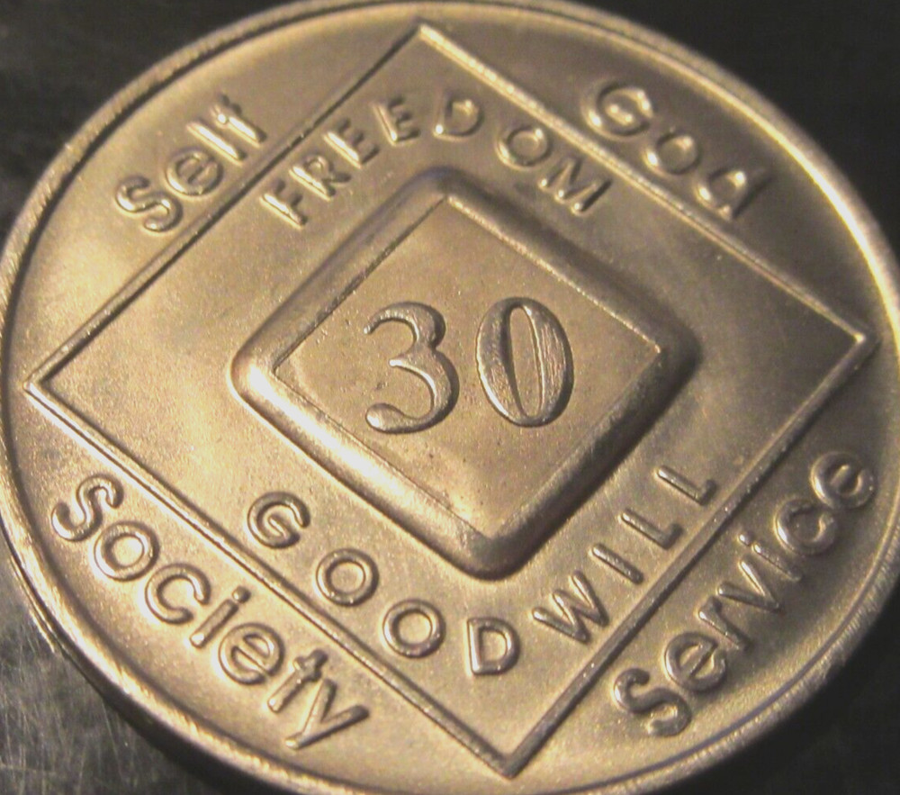 Narcotics Anonymous Medallion 30 Year Bronze NA Chip Token Clean