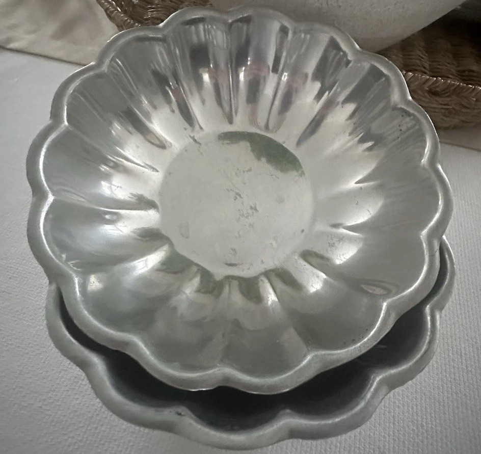 Vintage Aluminum Fluted Baking Molds | Set of 2 |