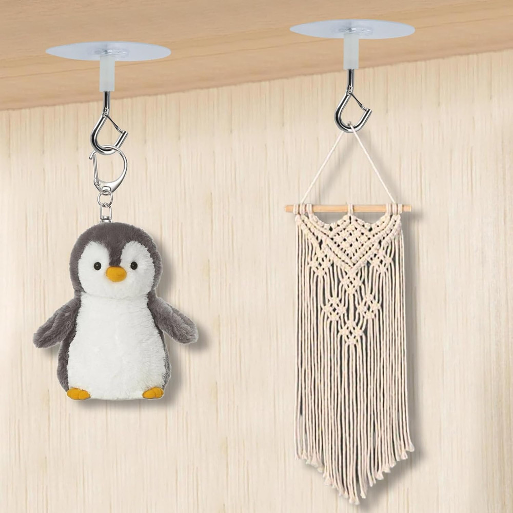 6 Pcs Self Adhesive Ceiling Hooks Heavy Duty, No Drill Ceiling Hooks for Hanging