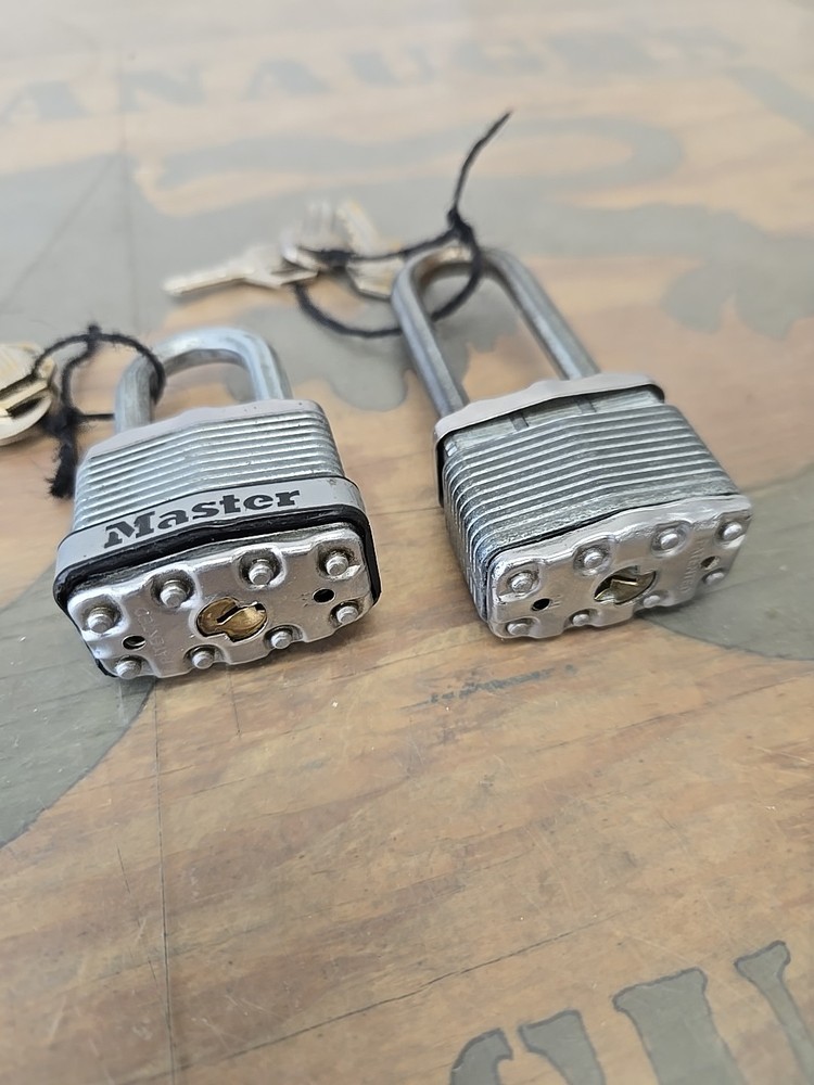 Salty 2 Master Lock Padlocks w/ 3 Keys Each