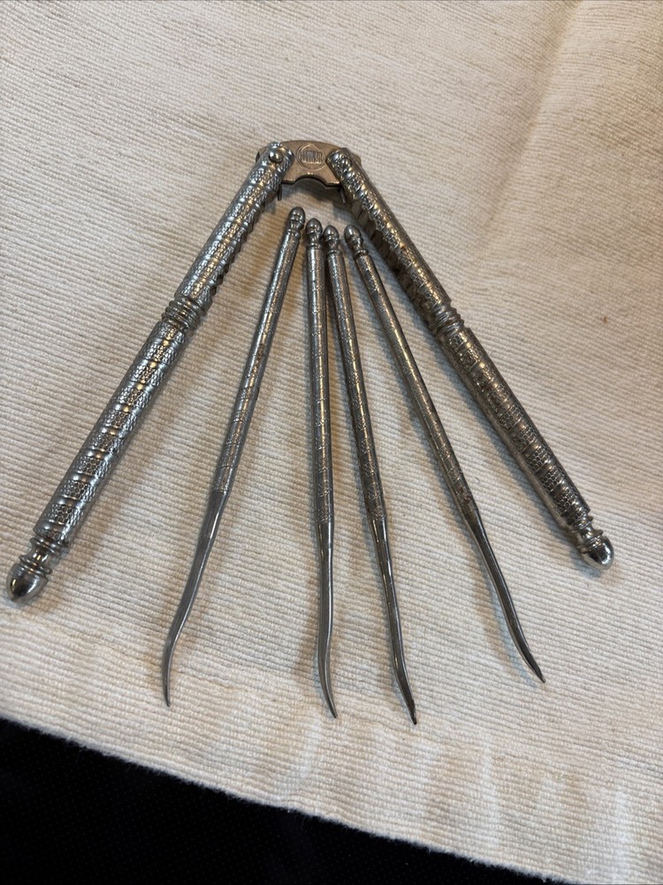 Vintage Nut Bowl With Live Edge Includes Nut Cracker & 4 Picks HMQ