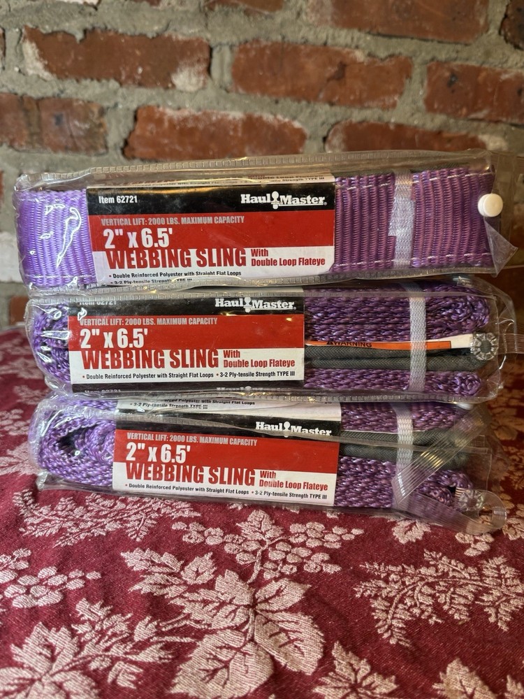 6-1/2 Ft 2000 Lbs Lifting Sling Webbing Pull Rope Double Flat Loop Heavy Duty 3