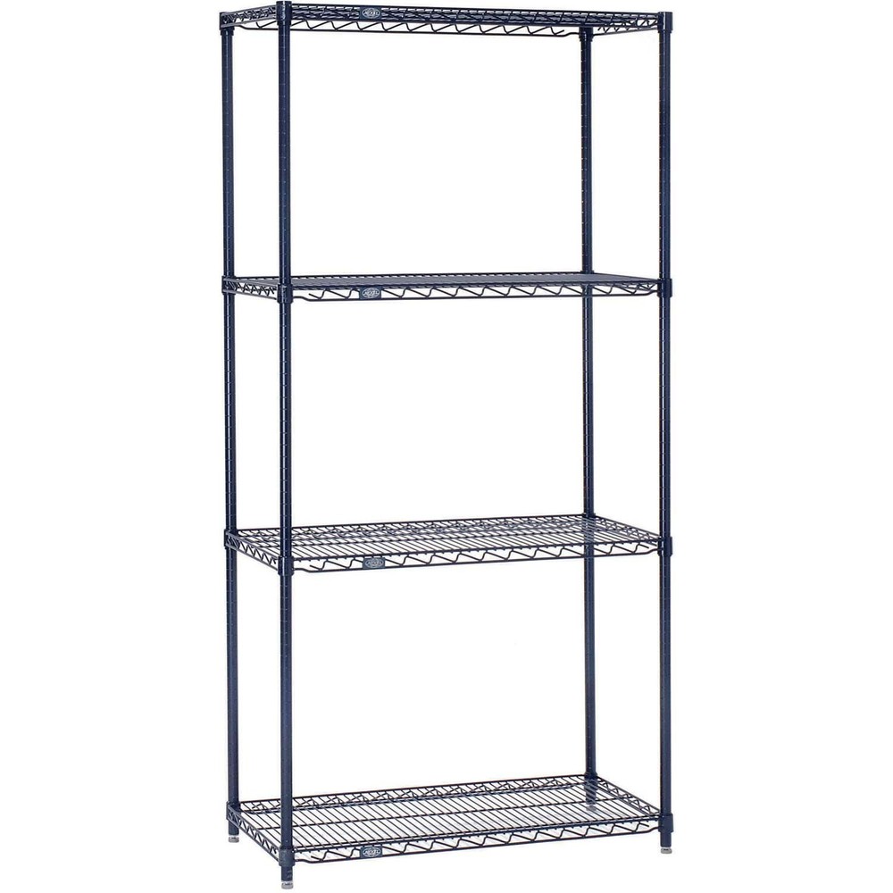 Nexelon Wire Shelving Blue Epoxy 48"W X 24"D X 63"H