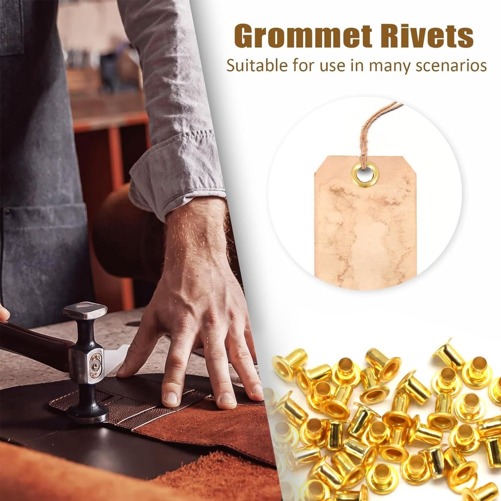 1.5MM Tiny Grommets Eyelets 200 Pcs, Self Backing Eyelets for Bead Cores, Clo...