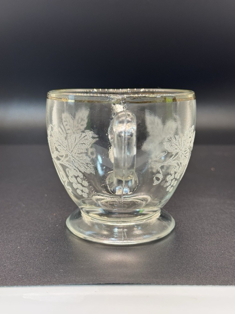 Vintage Bartlett and Collin's Etched Sugar Bowl two handles