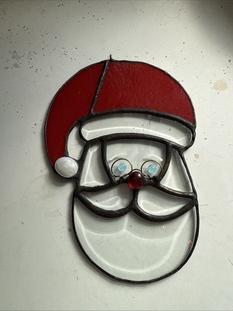 Christmas Sun Catcher Santa Stained Glass