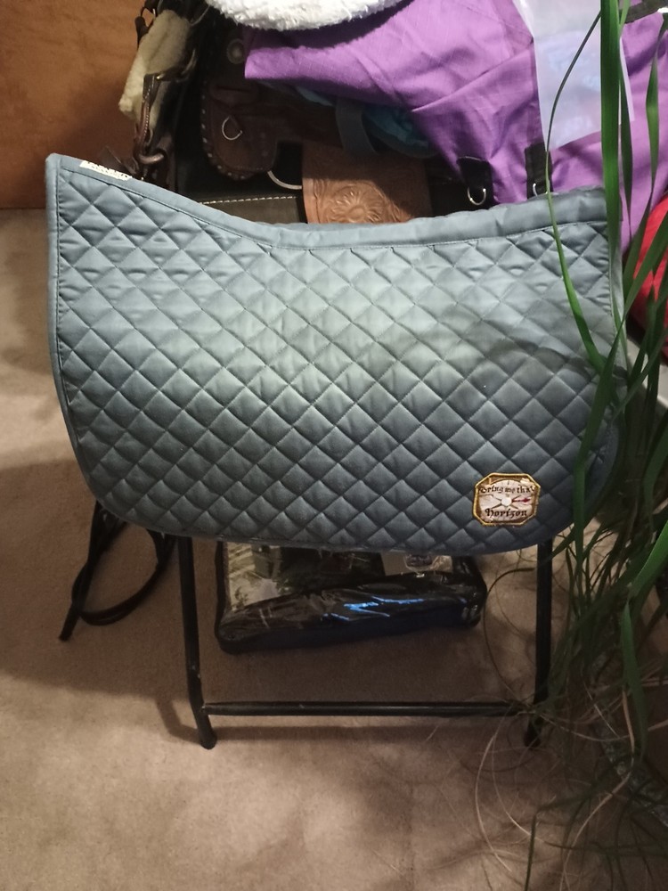 Dover Thick Quilted English Saddle Pad with Embroidery