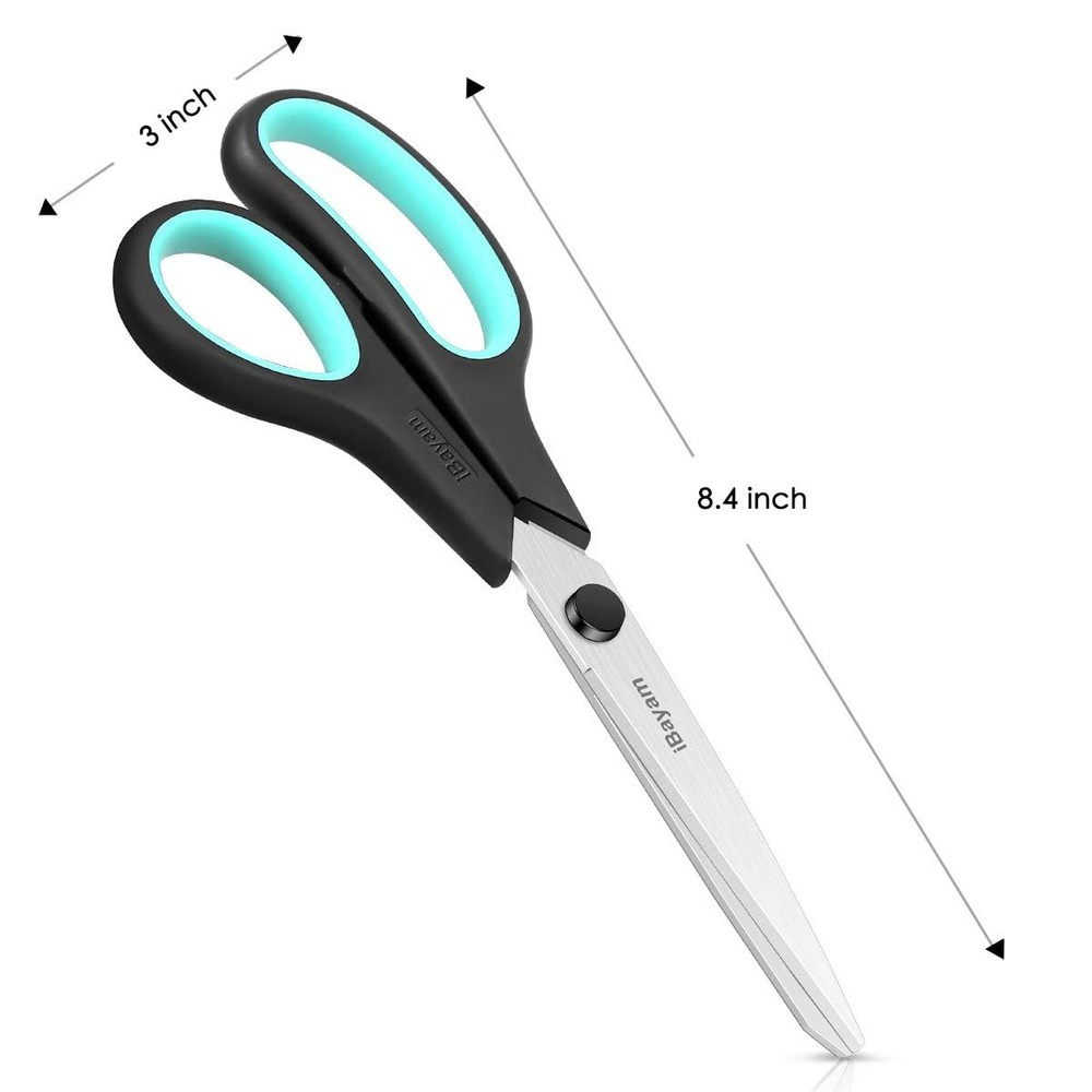 3-Pack 8" Heavy Duty Scissors with Ultra Sharp Blades and Comfort Grip Handle...