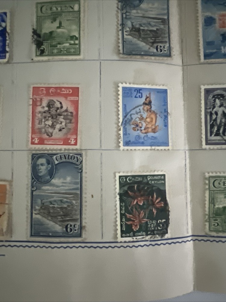 British Colonies CEYLON 36 USED STAMPS HINGED - VERY NICE CANCELS