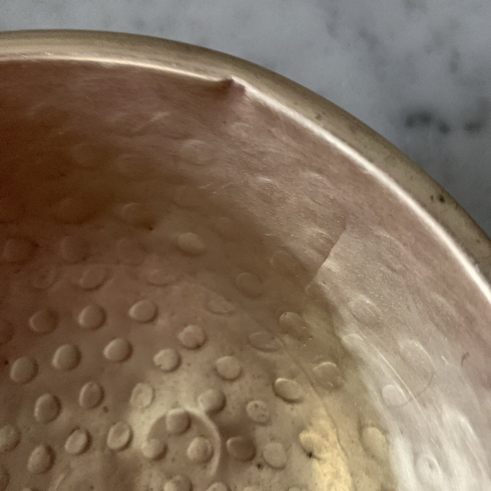 Brass Hammered Bear Clawed Double Handle Bowl