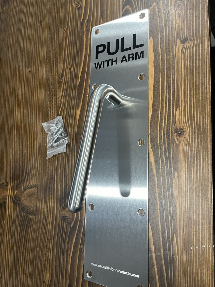 heavy duty Stainless steel pull handle for bathroom doors (Pull with arm)