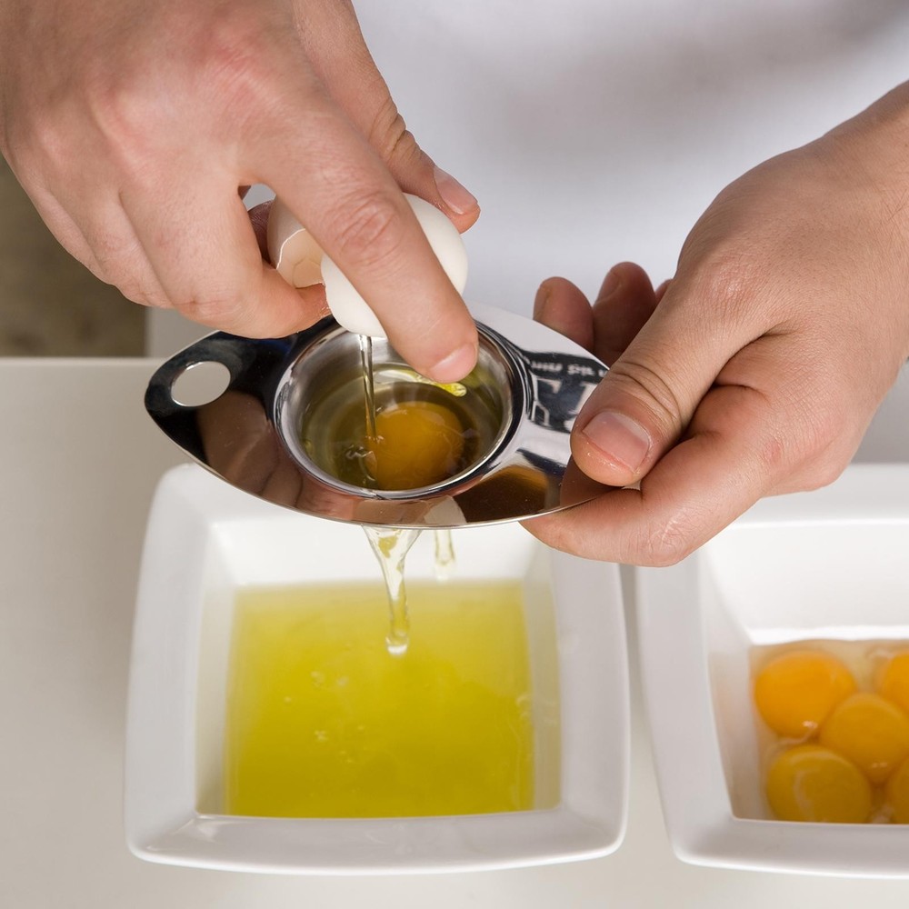 Egg Separator Stainless Steel Egg Yolk Separator Kitchen Baking Tool Egg Shape