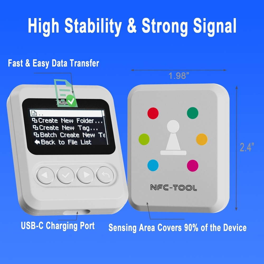 NFC Emulator Compatible with Switch 1 & 2 and NFC Enabled Devices - 1.54”OLED Sc