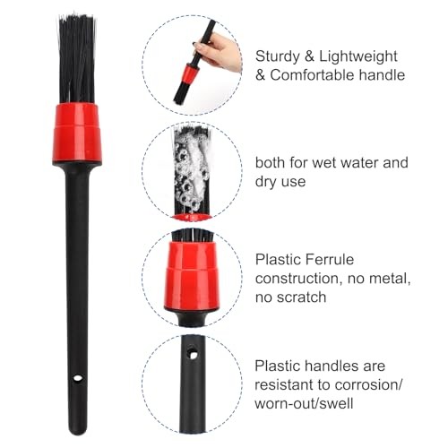 Vidspl Car Interior Duster Detailing Brush Set, Microfiber Towels, Dash Vent