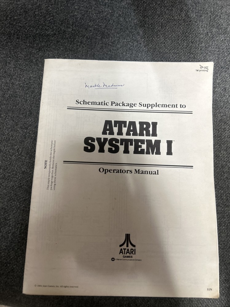 Atari ATARI SYSTEM I Schematic Package Manual- good used original