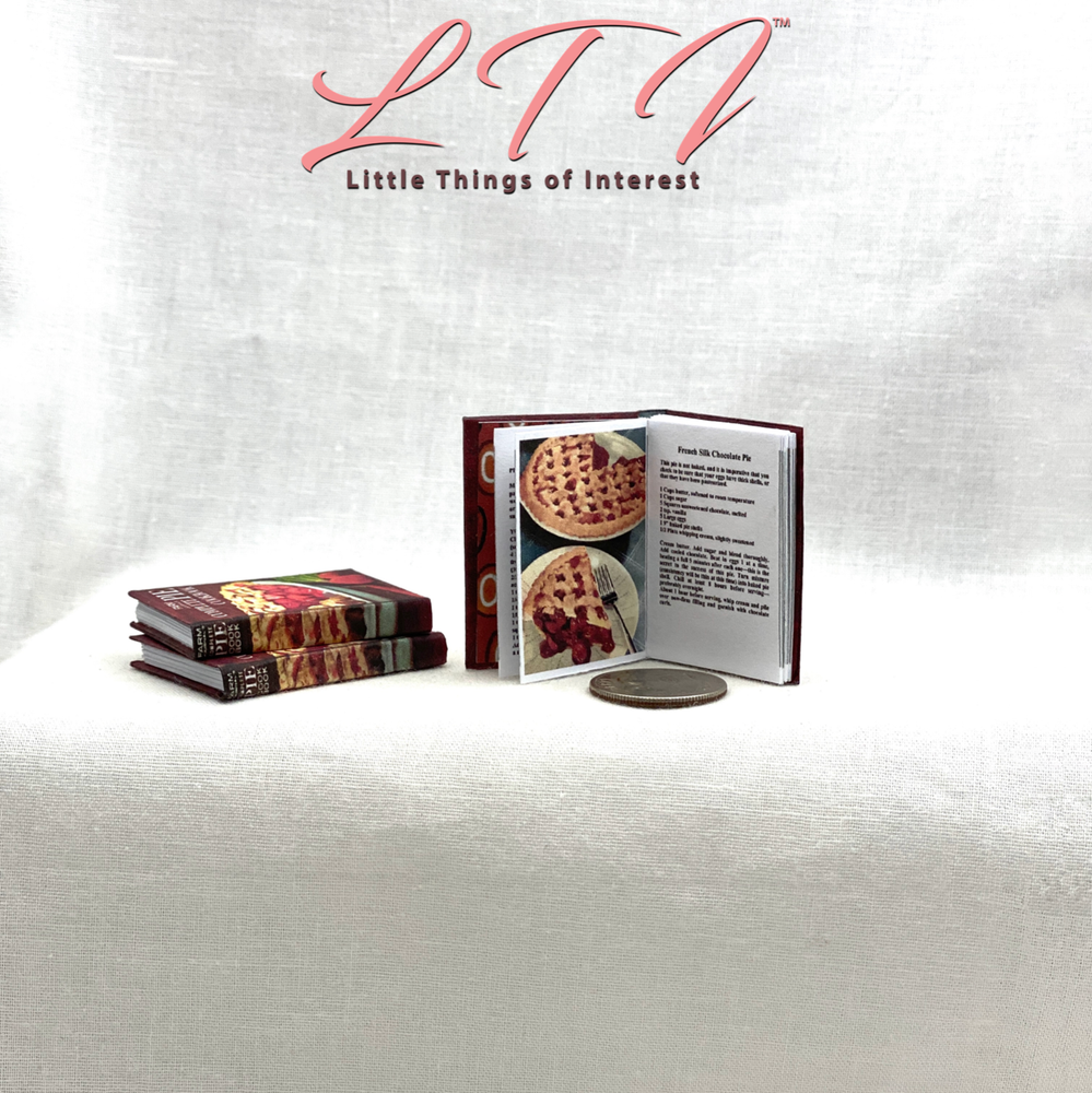 1:6 Scale COMPLETE PIE COOKBOOK Miniature Playscale Illustrated Readable Book