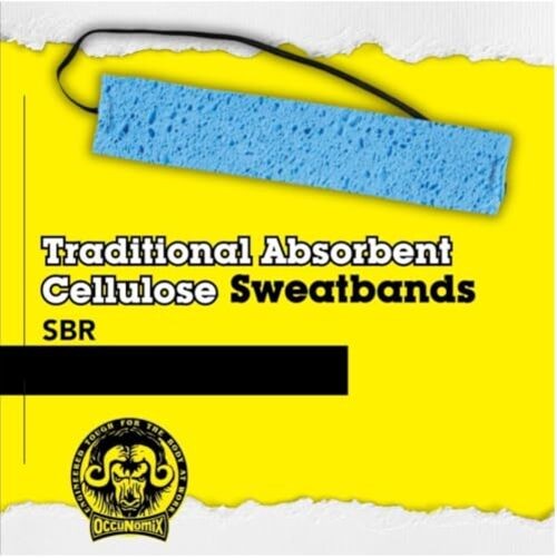Traditional Absorbent Cellulose Sweatbands, Cooling Sponge for 100 PACK Blue